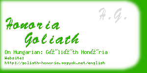 honoria goliath business card